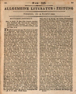 Allgemeine Literatur-Zeitung (Literarisches Zentralblatt für Deutschland) Samstag 18. Dezember 1802