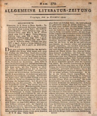 Allgemeine Literatur-Zeitung (Literarisches Zentralblatt für Deutschland) Freitag 31. Dezember 1802