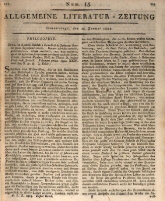 Allgemeine Literatur-Zeitung (Literarisches Zentralblatt für Deutschland) Donnerstag 13. Januar 1803
