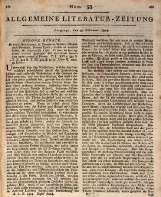 Allgemeine Literatur-Zeitung (Literarisches Zentralblatt für Deutschland) Freitag 25. Februar 1803