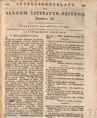 Allgemeine Literatur-Zeitung (Literarisches Zentralblatt für Deutschland) Samstag 19. Februar 1803