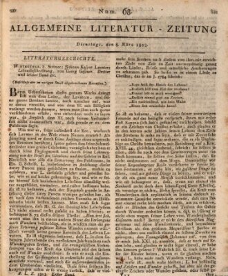 Allgemeine Literatur-Zeitung (Literarisches Zentralblatt für Deutschland) Dienstag 8. März 1803