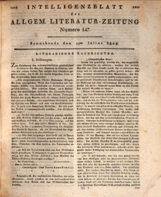 Allgemeine Literatur-Zeitung (Literarisches Zentralblatt für Deutschland) Samstag 23. Juli 1803