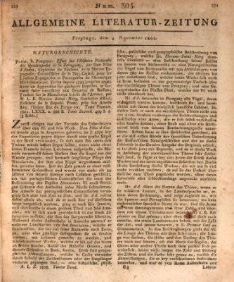 Allgemeine Literatur-Zeitung (Literarisches Zentralblatt für Deutschland) Freitag 4. November 1803
