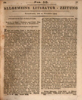 Allgemeine Literatur-Zeitung (Literarisches Zentralblatt für Deutschland) Samstag 12. November 1803