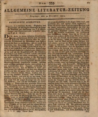 Allgemeine Literatur-Zeitung (Literarisches Zentralblatt für Deutschland) Freitag 9. Dezember 1803