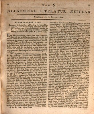 Allgemeine Literatur-Zeitung (Literarisches Zentralblatt für Deutschland) Freitag 6. Januar 1804