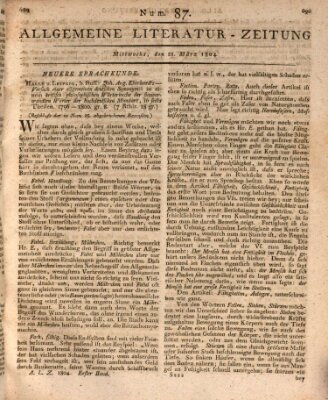 Allgemeine Literatur-Zeitung (Literarisches Zentralblatt für Deutschland) Mittwoch 21. März 1804