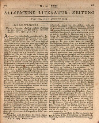 Allgemeine Literatur-Zeitung (Literarisches Zentralblatt für Deutschland) Mittwoch 21. November 1804