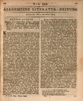 Allgemeine Literatur-Zeitung (Literarisches Zentralblatt für Deutschland) Mittwoch 5. Dezember 1804