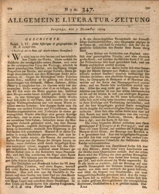 Allgemeine Literatur-Zeitung (Literarisches Zentralblatt für Deutschland) Freitag 7. Dezember 1804