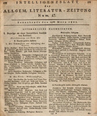 Allgemeine Literatur-Zeitung (Literarisches Zentralblatt für Deutschland) Samstag 23. März 1805