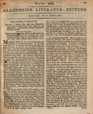 Allgemeine Literatur-Zeitung (Literarisches Zentralblatt für Deutschland) Donnerstag 20. Juni 1805