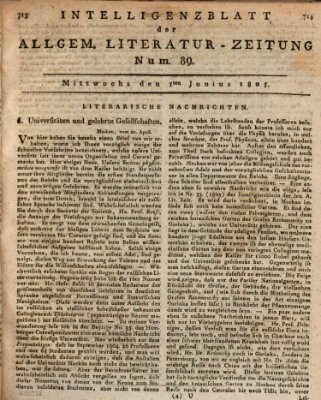 Allgemeine Literatur-Zeitung (Literarisches Zentralblatt für Deutschland) Mittwoch 5. Juni 1805