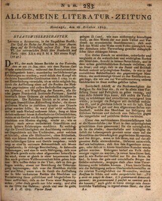 Allgemeine Literatur-Zeitung (Literarisches Zentralblatt für Deutschland) Montag 28. Oktober 1805