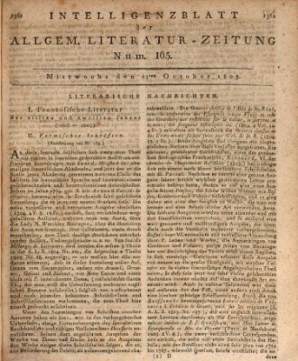 Allgemeine Literatur-Zeitung (Literarisches Zentralblatt für Deutschland) Mittwoch 23. Oktober 1805