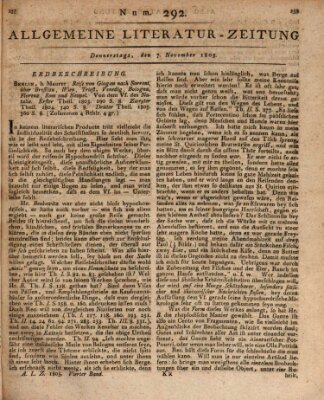 Allgemeine Literatur-Zeitung (Literarisches Zentralblatt für Deutschland) Donnerstag 7. November 1805