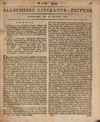 Allgemeine Literatur-Zeitung (Literarisches Zentralblatt für Deutschland) Donnerstag 28. November 1805