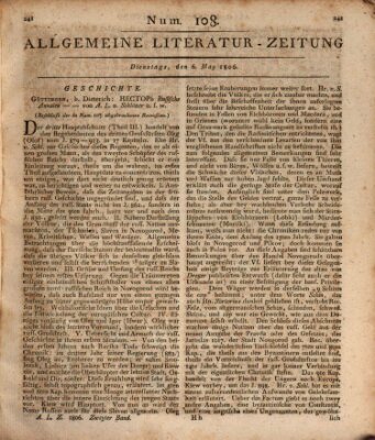 Allgemeine Literatur-Zeitung (Literarisches Zentralblatt für Deutschland) Dienstag 6. Mai 1806
