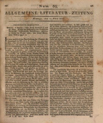 Allgemeine Literatur-Zeitung (Literarisches Zentralblatt für Deutschland) Montag 11. März 1811
