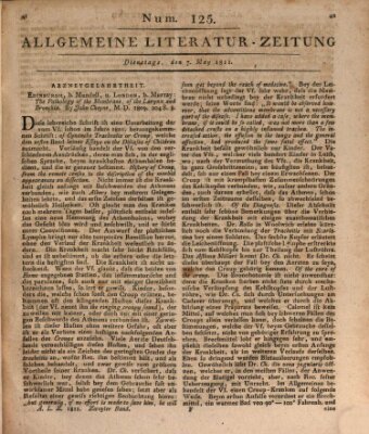 Allgemeine Literatur-Zeitung (Literarisches Zentralblatt für Deutschland) Dienstag 7. Mai 1811