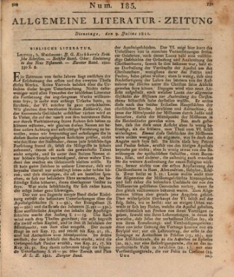 Allgemeine Literatur-Zeitung (Literarisches Zentralblatt für Deutschland) Dienstag 9. Juli 1811