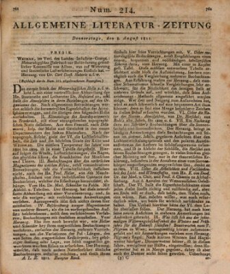 Allgemeine Literatur-Zeitung (Literarisches Zentralblatt für Deutschland) Donnerstag 8. August 1811