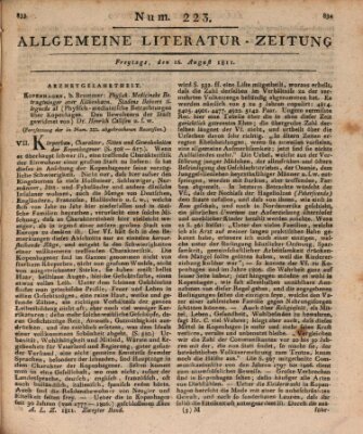 Allgemeine Literatur-Zeitung (Literarisches Zentralblatt für Deutschland) Freitag 16. August 1811