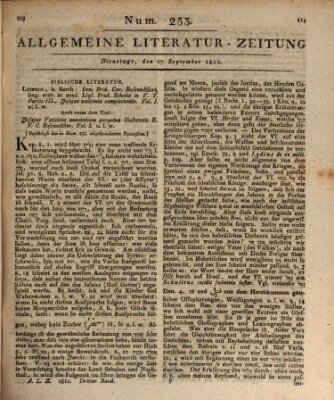 Allgemeine Literatur-Zeitung (Literarisches Zentralblatt für Deutschland) Dienstag 17. September 1811