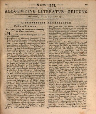 Allgemeine Literatur-Zeitung (Literarisches Zentralblatt für Deutschland) Mittwoch 18. September 1811