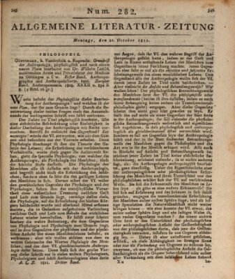 Allgemeine Literatur-Zeitung (Literarisches Zentralblatt für Deutschland) Montag 21. Oktober 1811