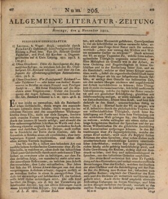 Allgemeine Literatur-Zeitung (Literarisches Zentralblatt für Deutschland) Montag 4. November 1811