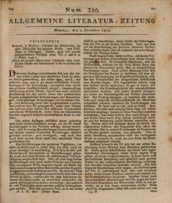 Allgemeine Literatur-Zeitung (Literarisches Zentralblatt für Deutschland) Montag 2. Dezember 1811