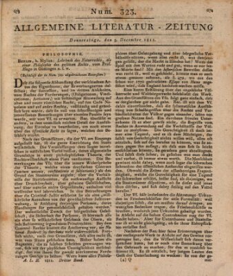 Allgemeine Literatur-Zeitung (Literarisches Zentralblatt für Deutschland) Donnerstag 5. Dezember 1811