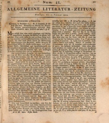 Allgemeine Literatur-Zeitung (Literarisches Zentralblatt für Deutschland) Montag 17. Februar 1812