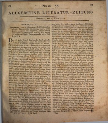 Allgemeine Literatur-Zeitung (Literarisches Zentralblatt für Deutschland) Montag 2. März 1812
