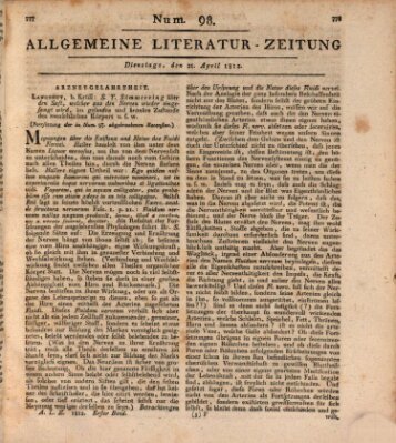 Allgemeine Literatur-Zeitung (Literarisches Zentralblatt für Deutschland) Dienstag 21. April 1812