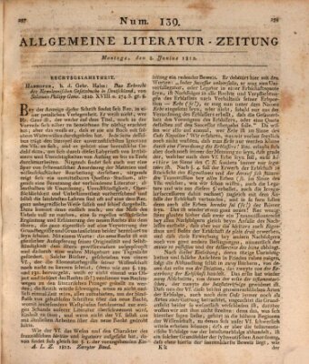 Allgemeine Literatur-Zeitung (Literarisches Zentralblatt für Deutschland) Montag 8. Juni 1812