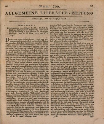 Allgemeine Literatur-Zeitung (Literarisches Zentralblatt für Deutschland) Dienstag 18. August 1812
