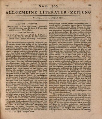 Allgemeine Literatur-Zeitung (Literarisches Zentralblatt für Deutschland) Montag 24. August 1812