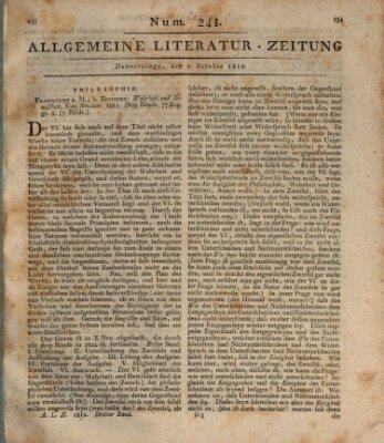 Allgemeine Literatur-Zeitung (Literarisches Zentralblatt für Deutschland) Donnerstag 1. Oktober 1812