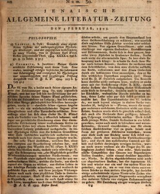 Jenaische allgemeine Literatur-Zeitung vom Jahre ... Dienstag 5. Februar 1805