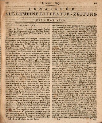 Jenaische allgemeine Literatur-Zeitung vom Jahre ... Mittwoch 8. Mai 1805