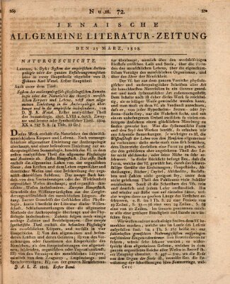 Jenaische allgemeine Literatur-Zeitung vom Jahre ... Freitag 25. März 1808