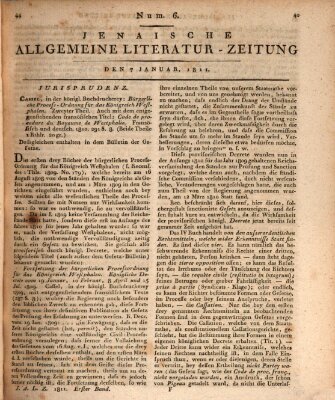 Jenaische allgemeine Literatur-Zeitung vom Jahre ... Montag 7. Januar 1811