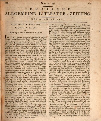Jenaische allgemeine Literatur-Zeitung vom Jahre ... Mittwoch 23. Januar 1811