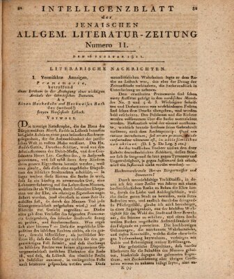 Jenaische allgemeine Literatur-Zeitung vom Jahre ... Samstag 16. Februar 1811