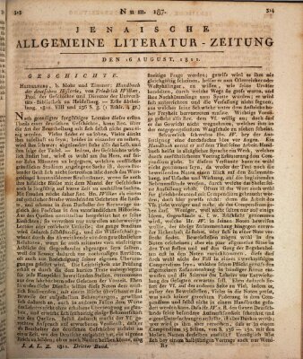 Jenaische allgemeine Literatur-Zeitung vom Jahre ... Freitag 16. August 1811