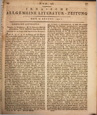 Jenaische allgemeine Literatur-Zeitung vom Jahre ... Dienstag 27. August 1811