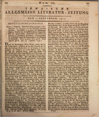 Jenaische allgemeine Literatur-Zeitung vom Jahre ... Dienstag 17. September 1811